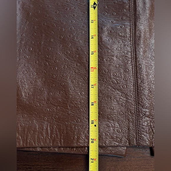 LAUNDRY NWT LAMBSKIN LEATHER SKIRT Sz 4 Shelli Segal Chocolate Brown Pencil Fall - Picture 5 of 10